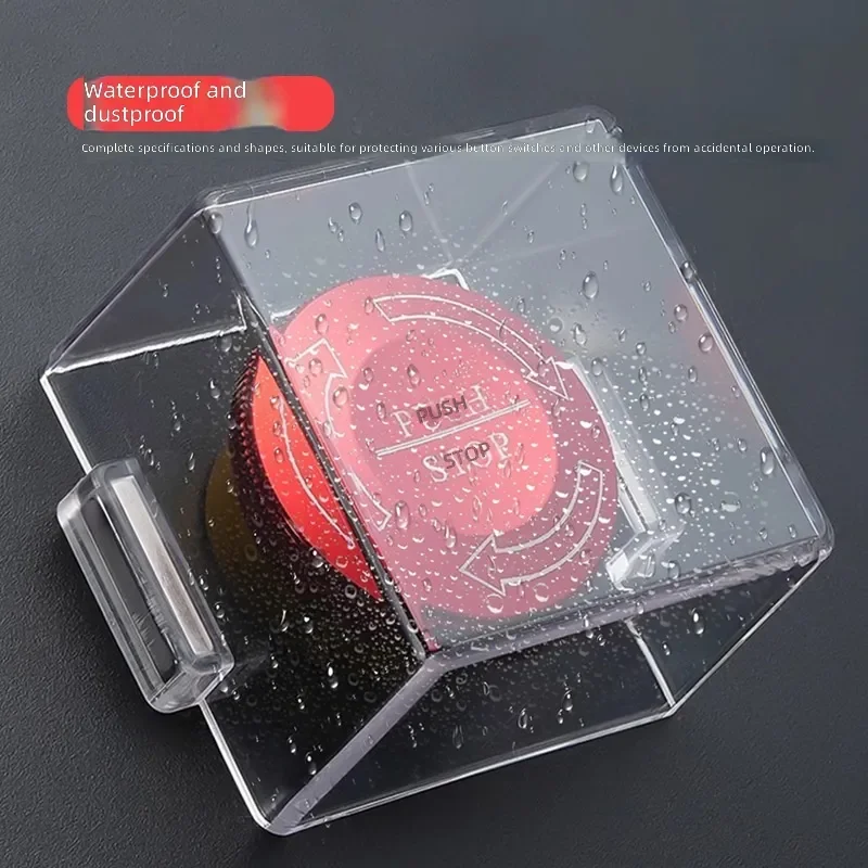 for Magnetic Emergency Stop Button Protective Cover 54x42mm 64mm Distribution Control Cabinet Adsorption Easy Operate