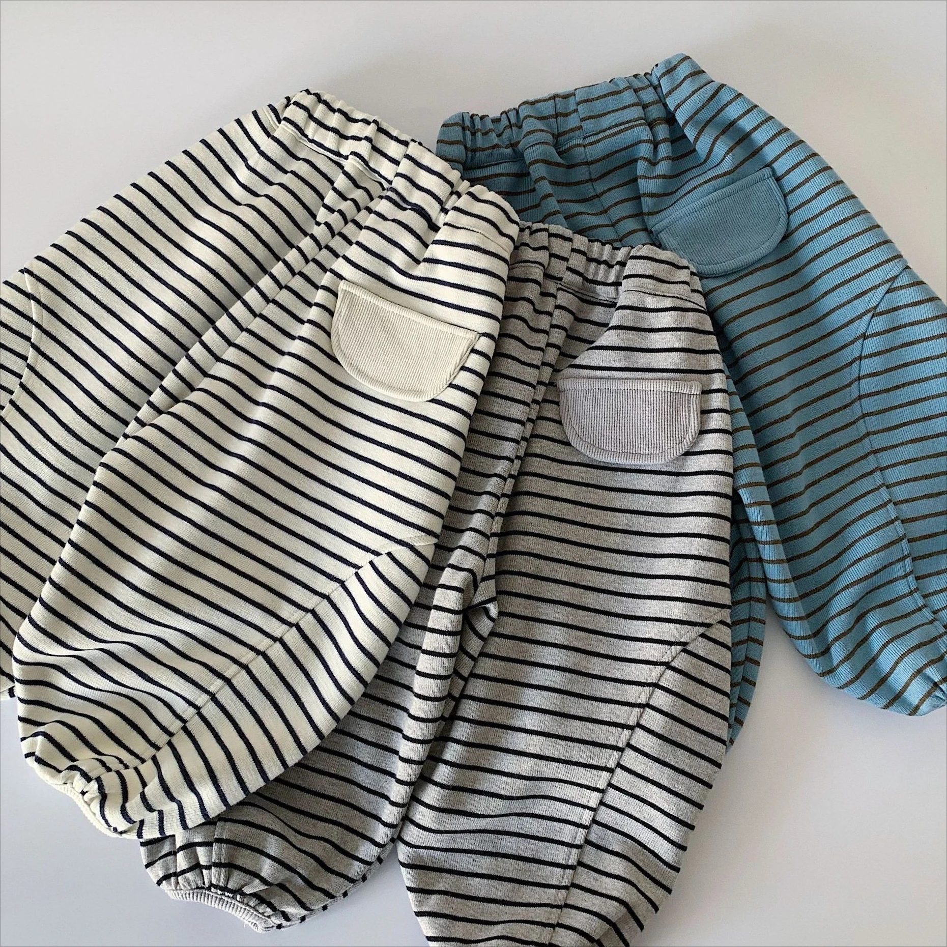 

Boys Pants 2026 Spring and Summer New Childrens Clothing Korean Style Boys and Girls Fashion Tie-stripe Bundle Foot Guard Pants