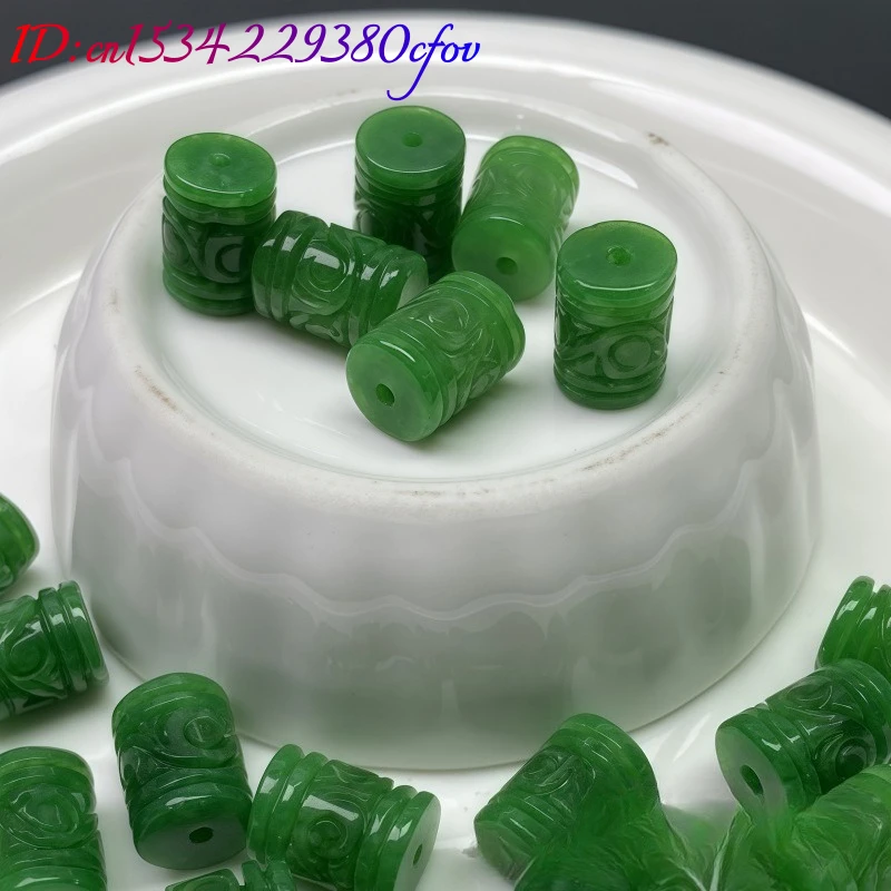 1 قطعة الطبيعية الجافة الأخضر عمود دائري حبة سوار سوار ذاتي الصنع مجوهرات الإكسسوارات منحوتة باليد رجل الحظ تميمة #3