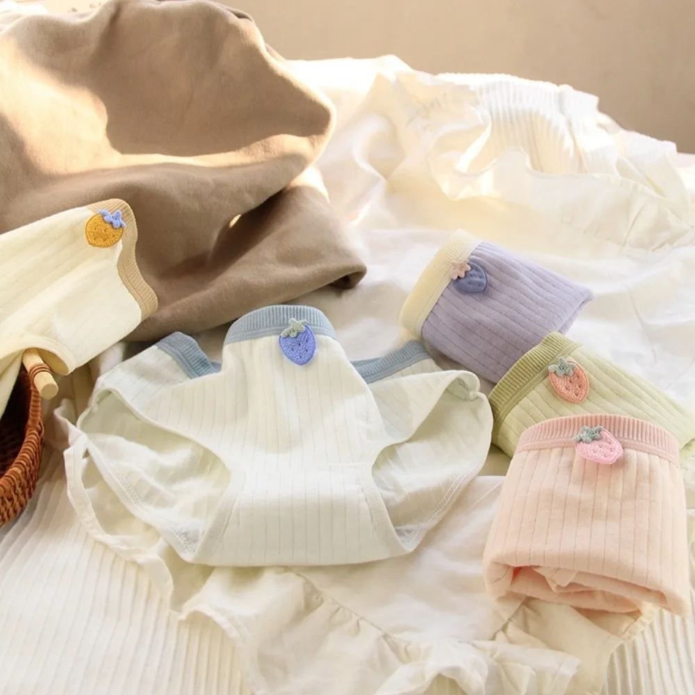 5 قطع الملابس الداخلية المشارب القطن سراويل لطيف الحلو الفراولة موجز السروال تنفس النساء الملابس الداخلية الفتيات #2