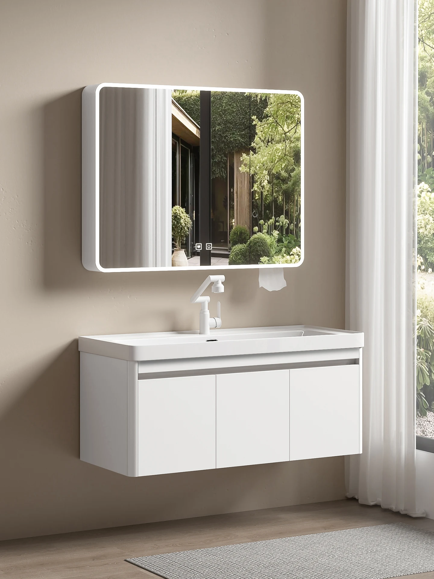 Honeycomb aluminum arc bathroom cabinet combination toilet deepening ceramic integrated wash basin washbasin bathroom washbasin