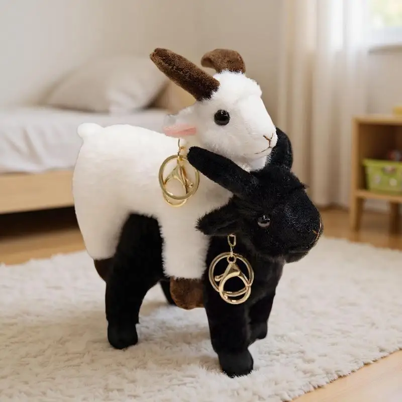 Schattige mini geit knuffel pluche sleutelhanger tas accessoire