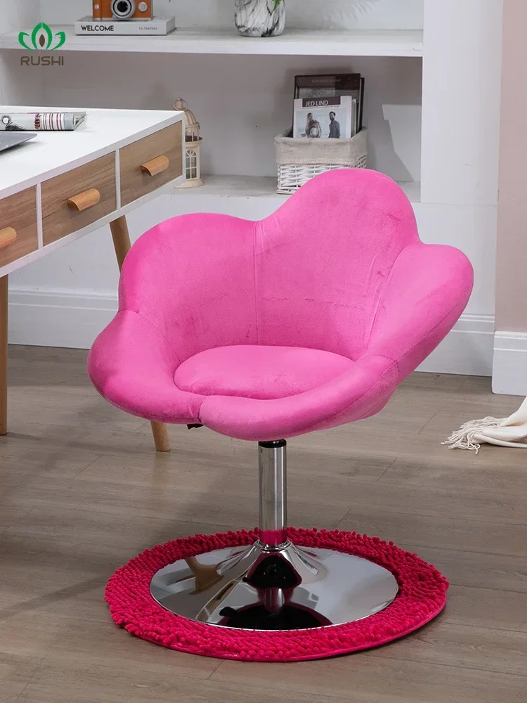 Simple Office Chair Home Furniture Bedroom Fabric Sofa Flower Lift Swivel Chair Manicure Office Chairs Student Computer Chair