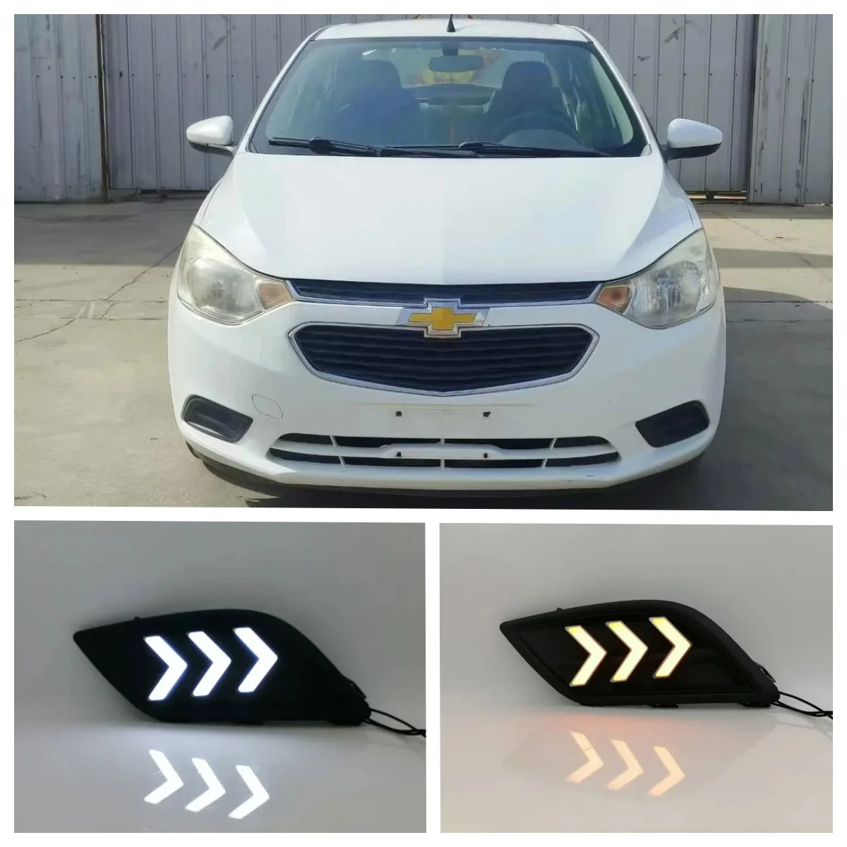

Светодиодные ДХО для Chevrolet Sail 2015-2018: водонепроницаемые дневные ходовые огни с динамическим указателем поворота