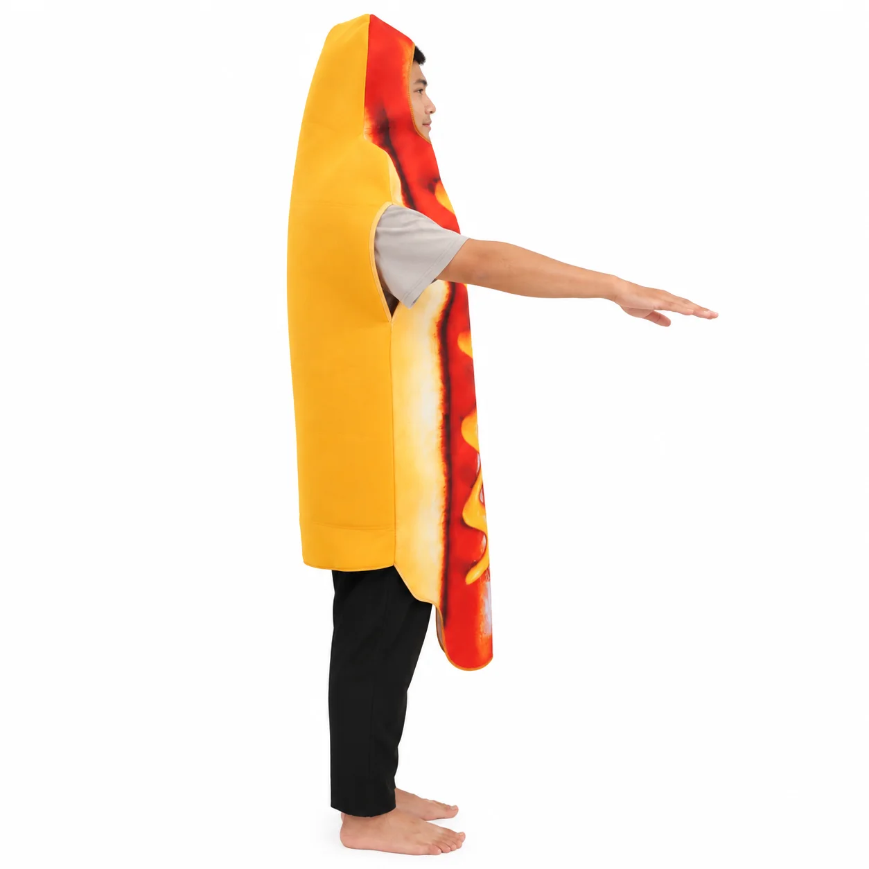 Adult  Funny 3D Print Food Sausage Hot Dog Costumes Halloween Men Women Family One-Piece Costume Carnival Food Costume view 3