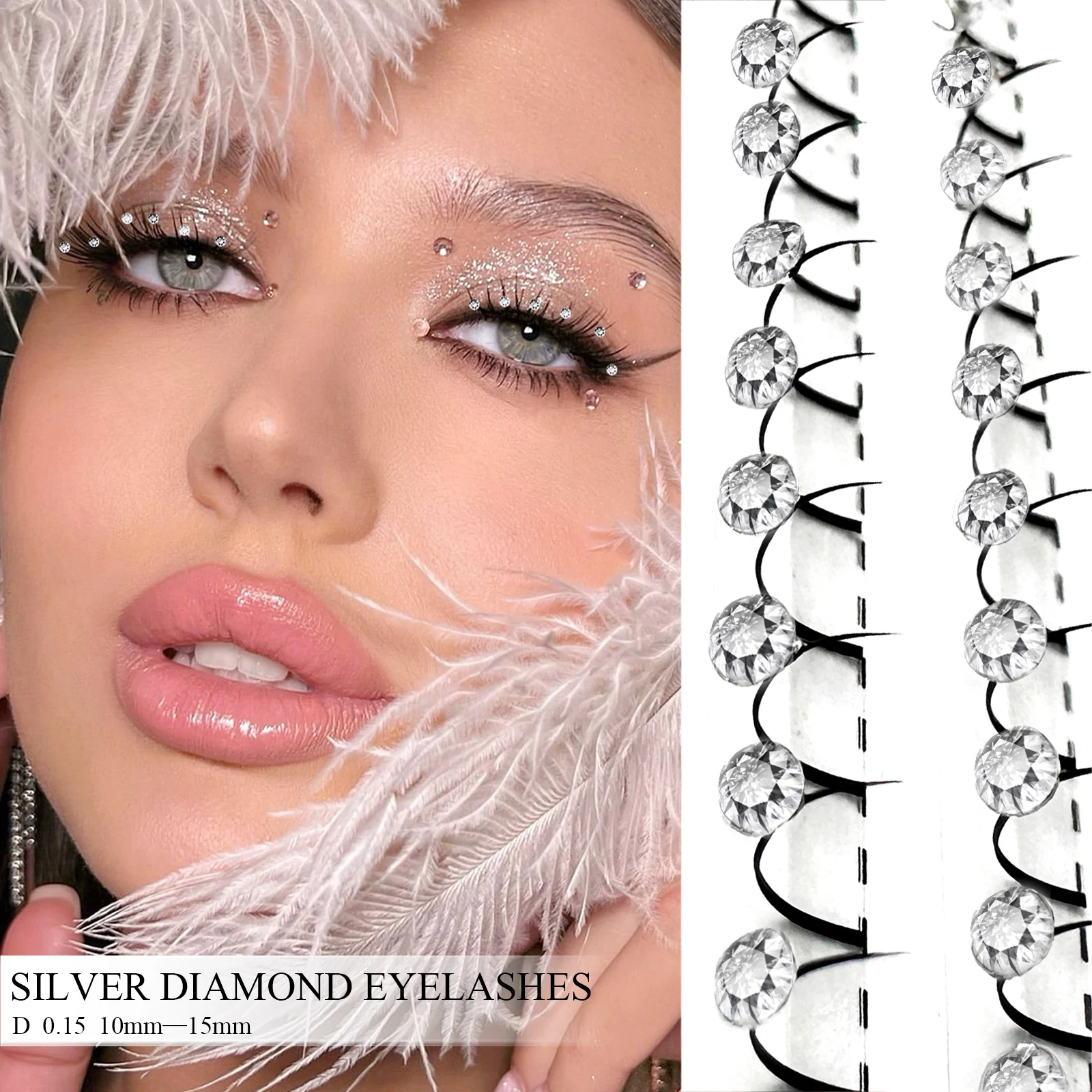 Honey Eyelash Silver Diamond Below Fairy Eyelash Extension Glitter Rhinestone Individual Lashes Fairy Lash Extensions