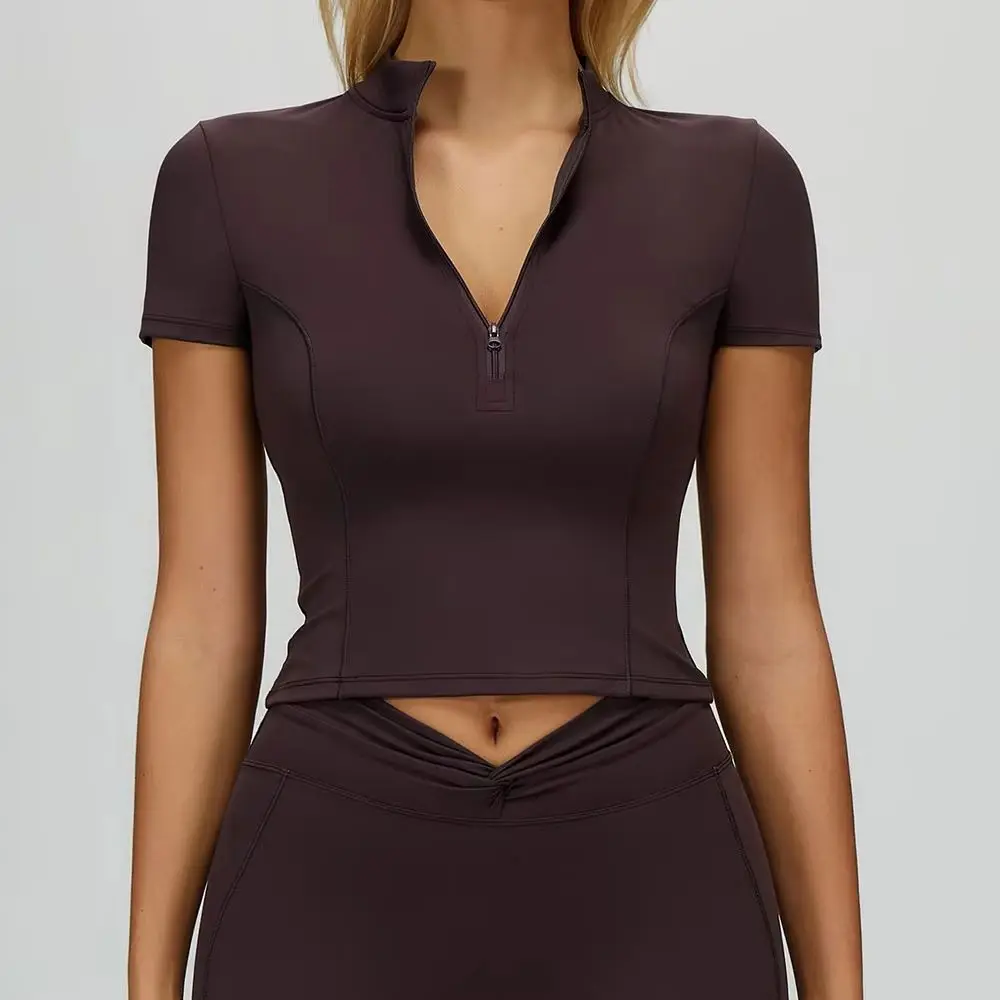 

Gym Top Women Yoga Shirt Leisure Crop Top Women Workout T-shirt Female Sportswear Fitness Yoga Shirt Quick-Dry Yoga Clothing