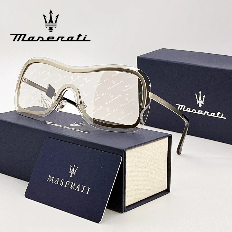 MASERATI New Fashion Sunglasses Stylish Unframed Metal rimmed Shades for Men Women Cool Pose Trendy Design