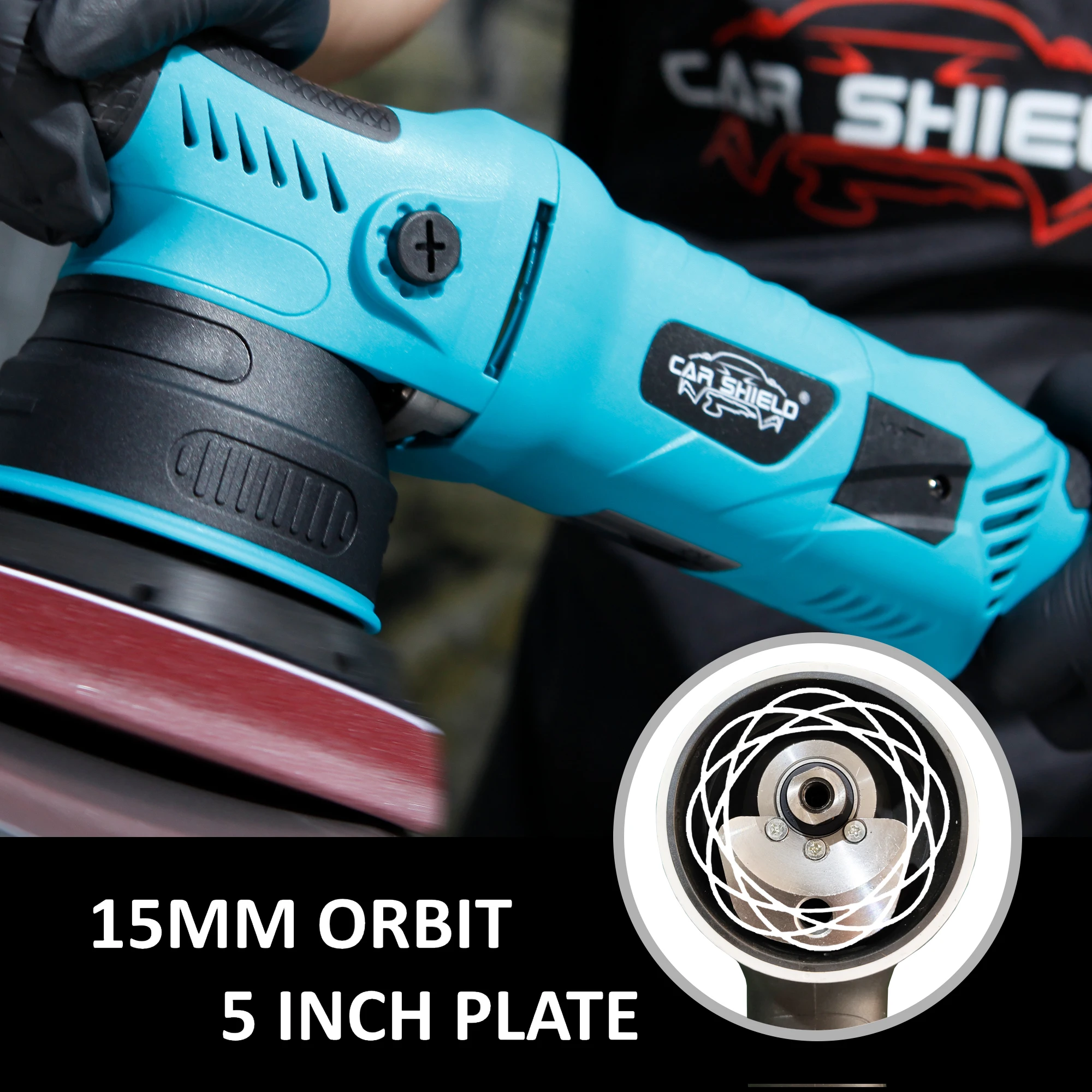 Car Shield 5 Inch 1000W Polisher 15mm Random Orbital Waxing Machine Polishing