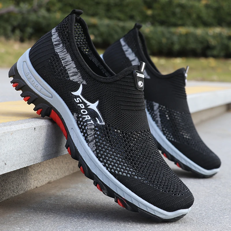 Herren Mesh Outdoor Wanderschuhe, Atmungsaktive Sommerschuhe, Herren Einteilige Freizeit-Wanderschuhe – Detail 6
