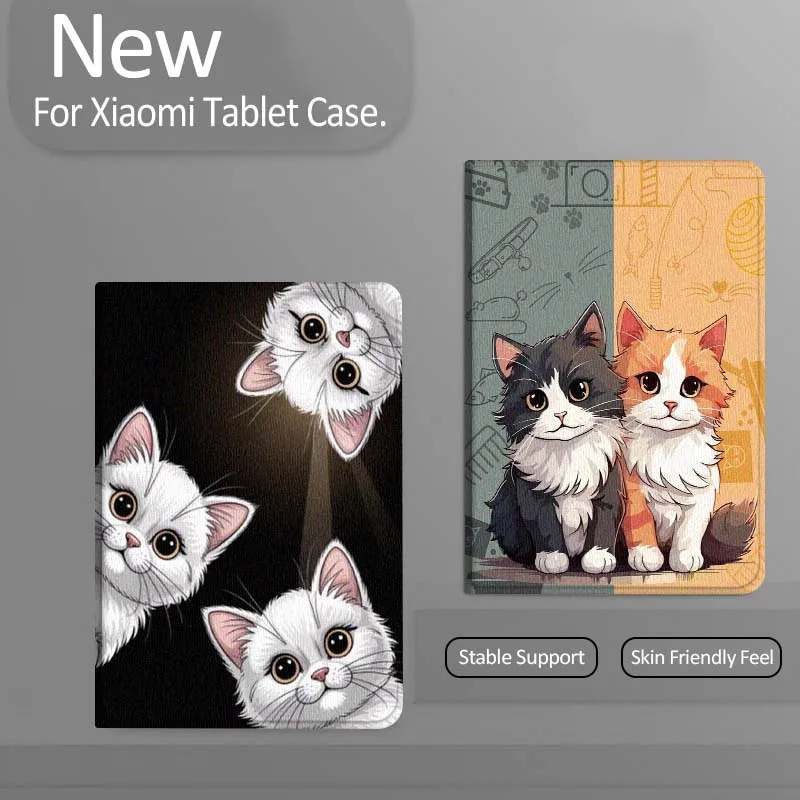 

Cute Cat Illustration For Xiaomi Redmi Mi Pad 4 5 6 7 8 K SE Mini Pro Plus Max 10.1 11.2 inch Tablet Case