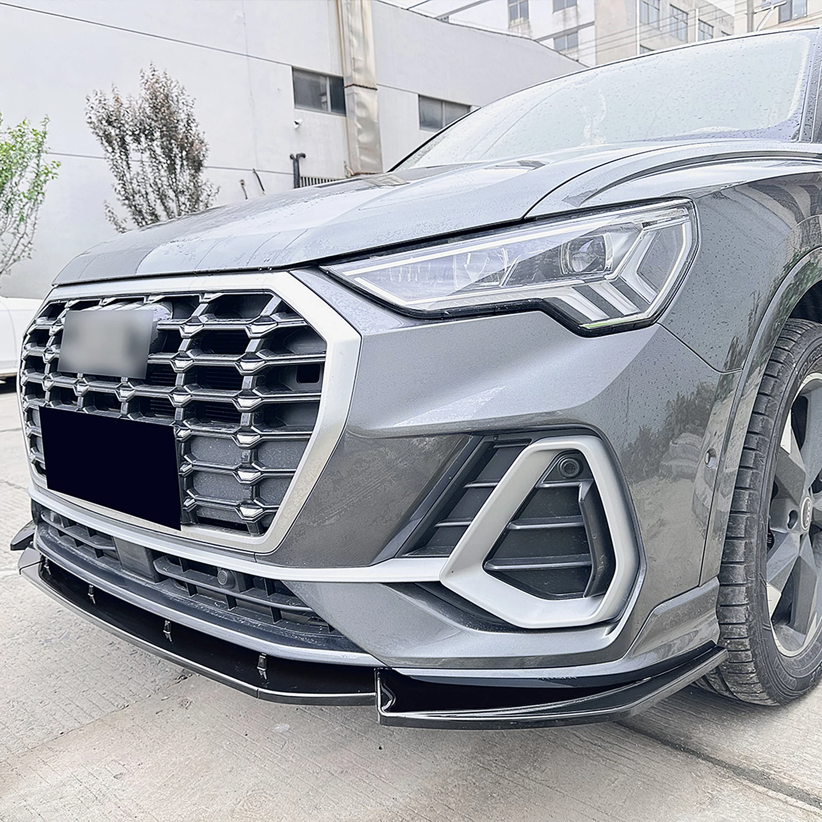

Front Bumper Spoiler Lip Splitter For Audi Q3 F3 Sline 2019-2024 S line Lower Blade Protector Aprons Cover Guard Trim Body Kit