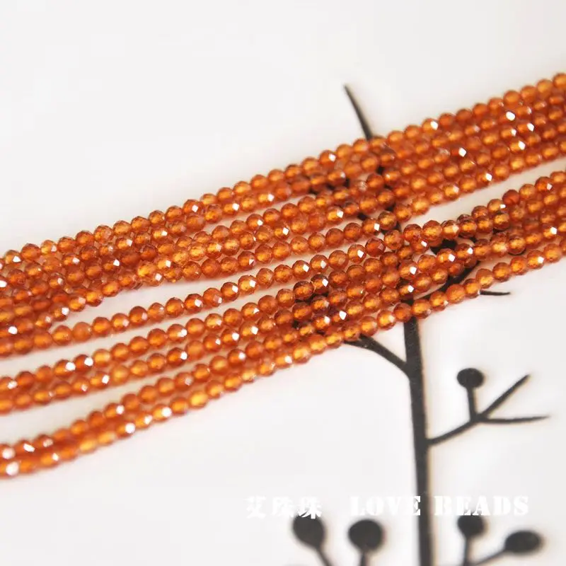 HEJI Half String!!! Natural Brazil Garnet Faceted Cut 2mm/3mm/4mm 7inch/18cm Tiny Seed Beads Jewelry Making DIY For Women