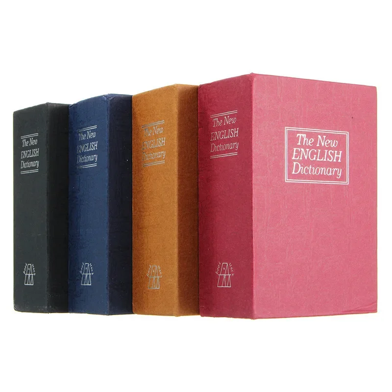 Decorative Book Safe Box Hidden Compartment Organizer with Lock Vintage Book Storage Box Home Office Shelf Decoration