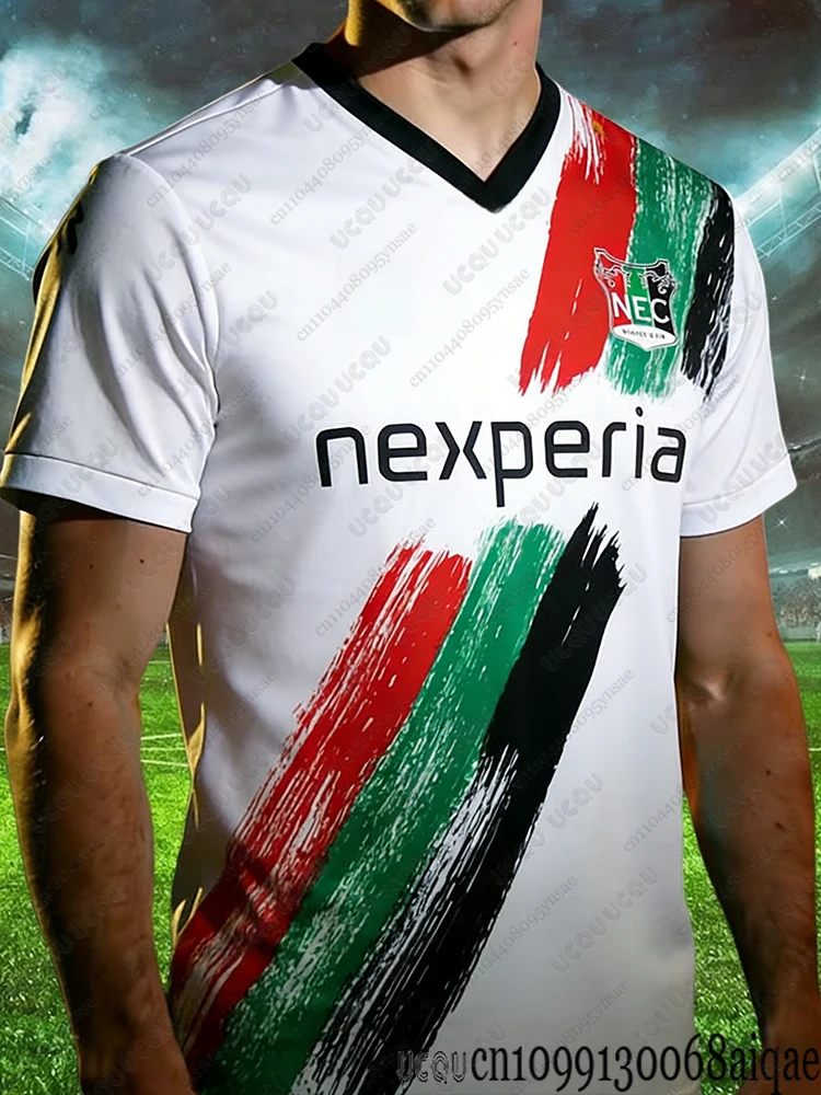 Zomer Nieuwe Heren Voetbalshirts Snel Droogende Fiets Shirts Nederland Nijmegen 25-26 Thuis Tenue Volwassenen/Kinderen Team Uniform