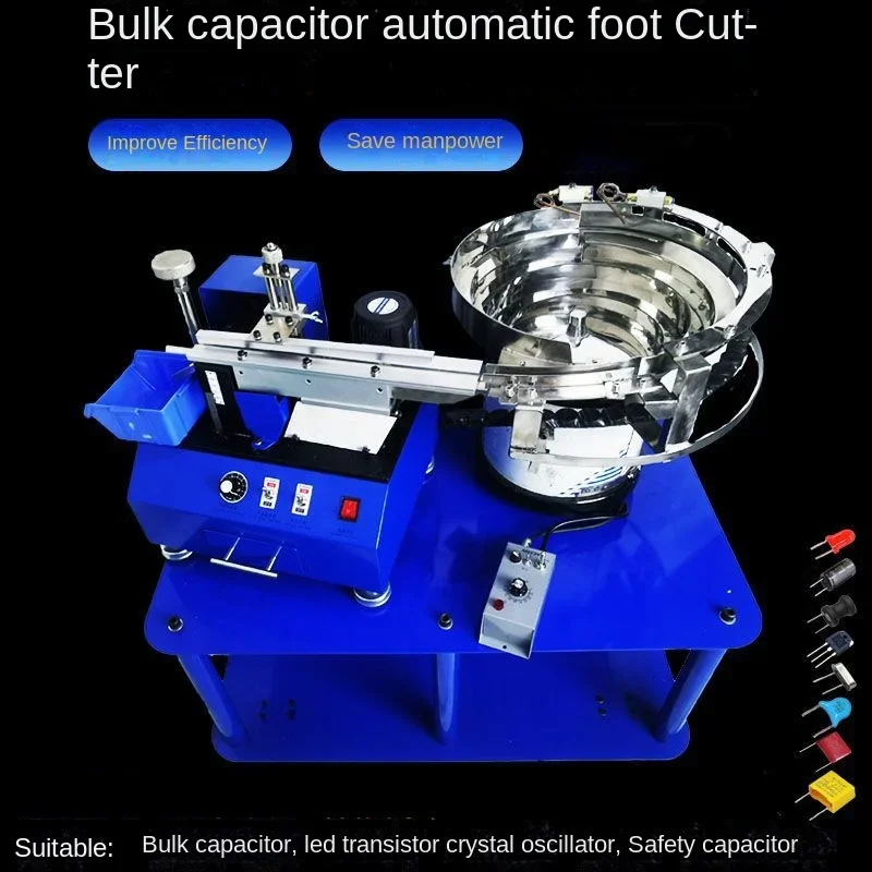 Fully automatic new electric bulk safety capacitor cutting LED light transistor foot shearing machine vibrating plate