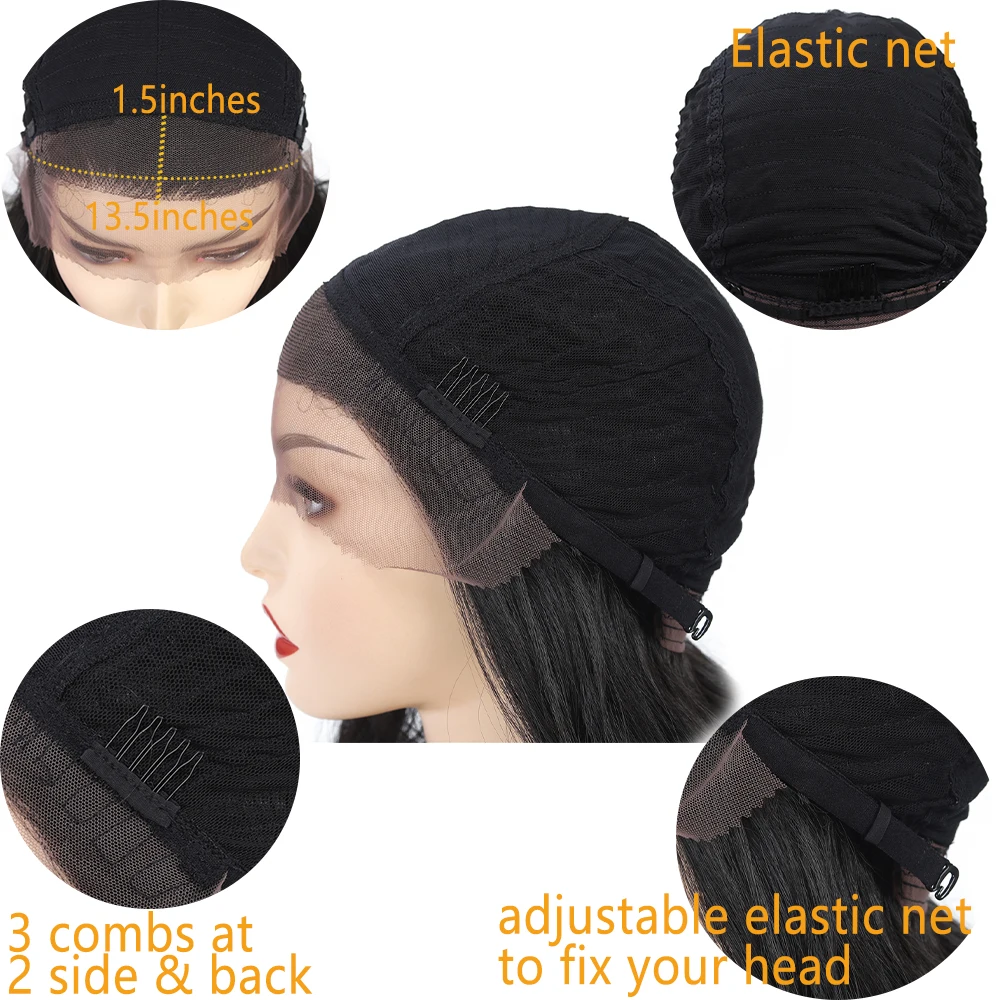 Immagine 7: Parte libera della parrucca diritta del merletto dei capelli della fibra di X-TRESS delle donne