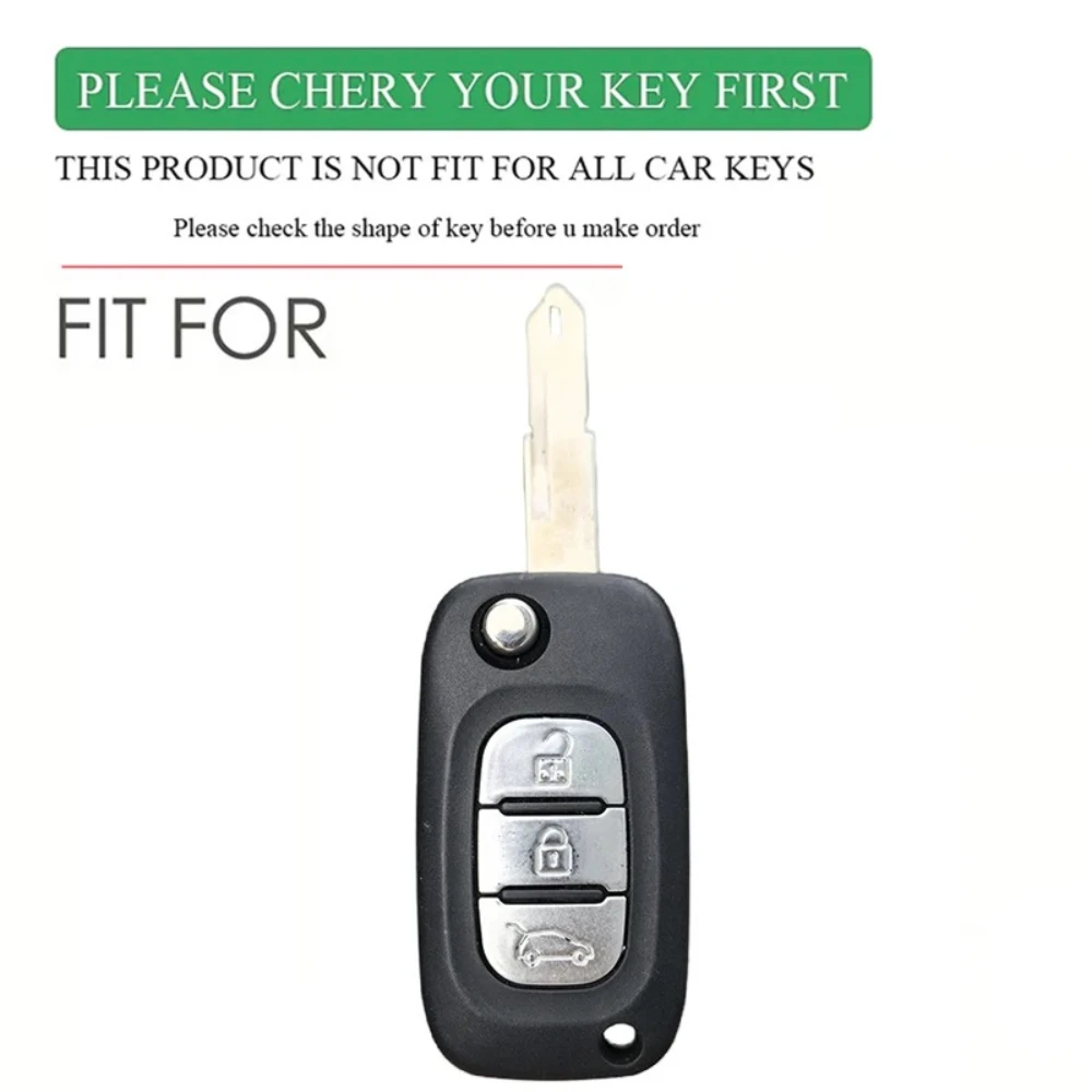 Silicone Car Key Cover for 2016 Megane 3 Fluence LADA Priora Kalina Granta Xray Smart Fortwo Forfour (2015-2017)