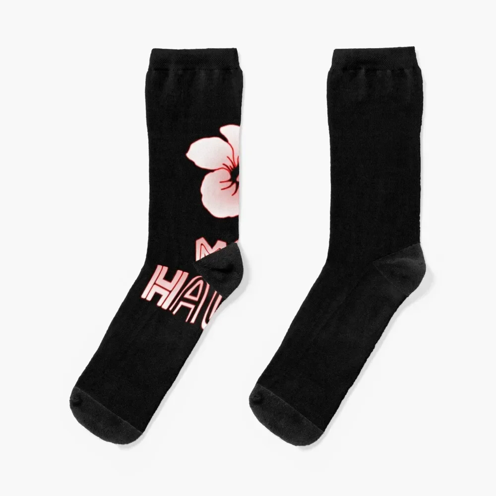 

Maui Hawaii Hibiscus Flower Sweatshirt Socks snow new in's happy Stockings Women's Socks Men's