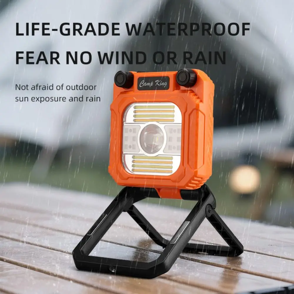 Long Endurance Outdoor Camping Light with Built-in Bracket 180-degree Fold Emergency Work Light Multifunctional Infinite Dimming