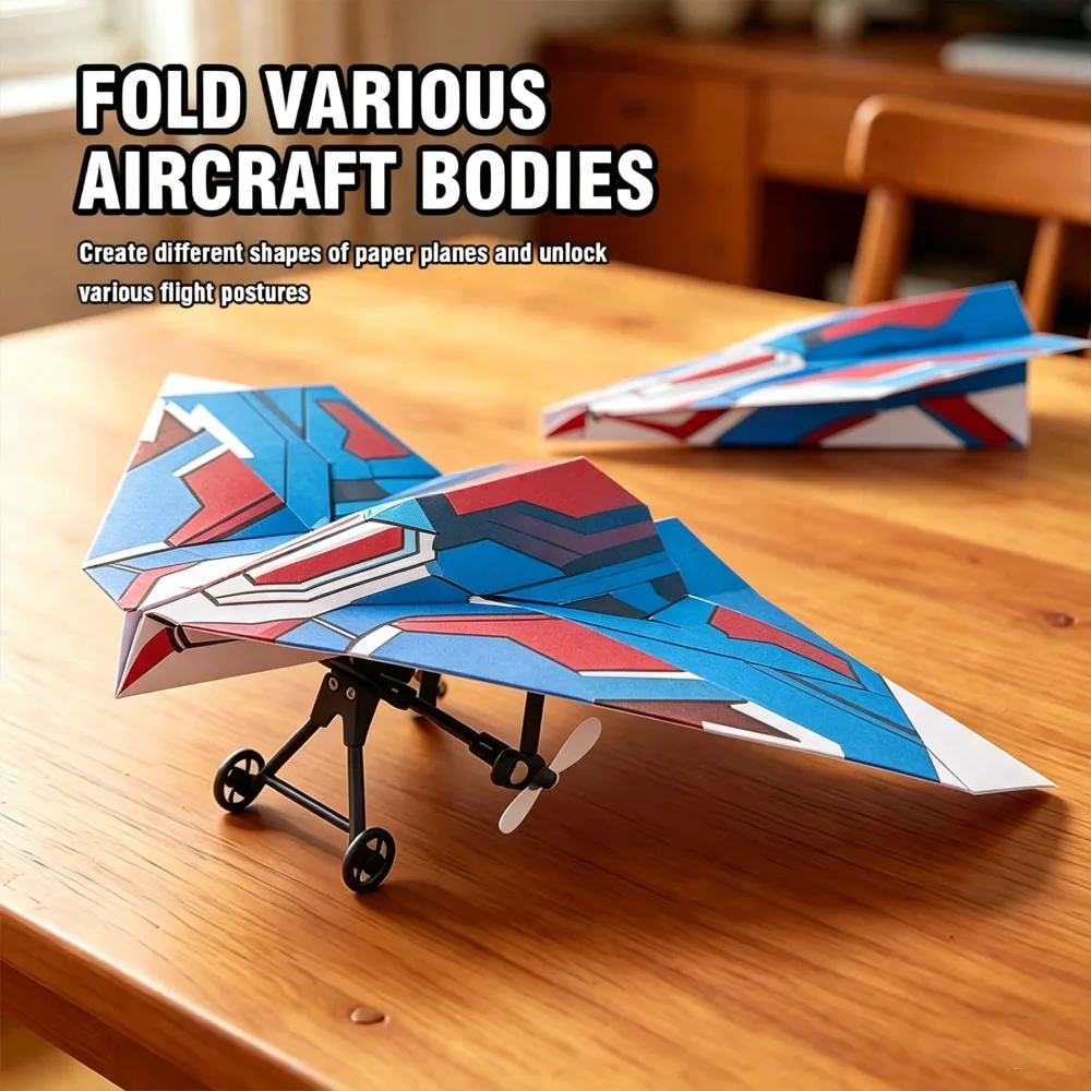RC Paper Airplane DIY Plane Kit Remote Control Helicopter Radio-Controlled Aircraft Outdoor Games Educational Toys Children Boys
