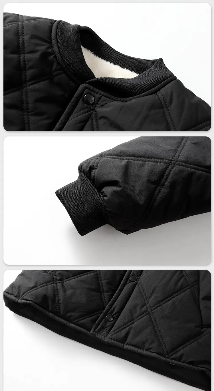 Neue Herbst-Winter-Jacke für Teenager-Jungen, einfarbig, dick, mit Samtfutter, warmer Mantel für 5-14 Jahre, Kinder-Oberbekleidung. – Detail 8