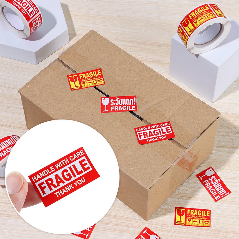 Fragile Warning Label Stickers Logistics Accessories Hazard The Goods  Handle With Care Warning Labels Express Label Adhesive