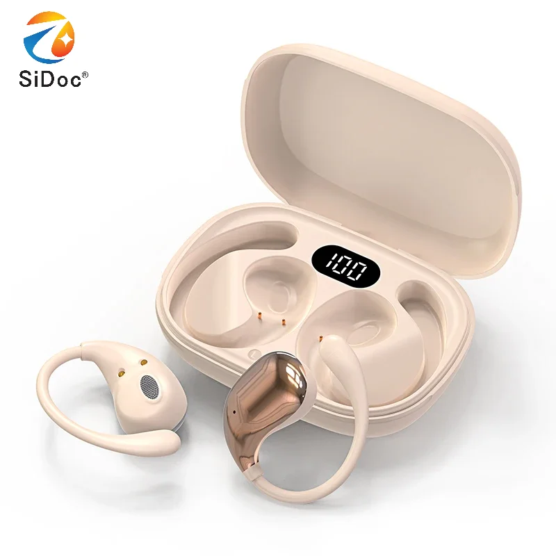 بلوتوث 5.4 الأذن هوك سماعات TWS سماعات لاسلكية HiFi ستيريو سماعات مقاومة للماء LED عرض طويل الاستعداد اللمس سماعات الأذن