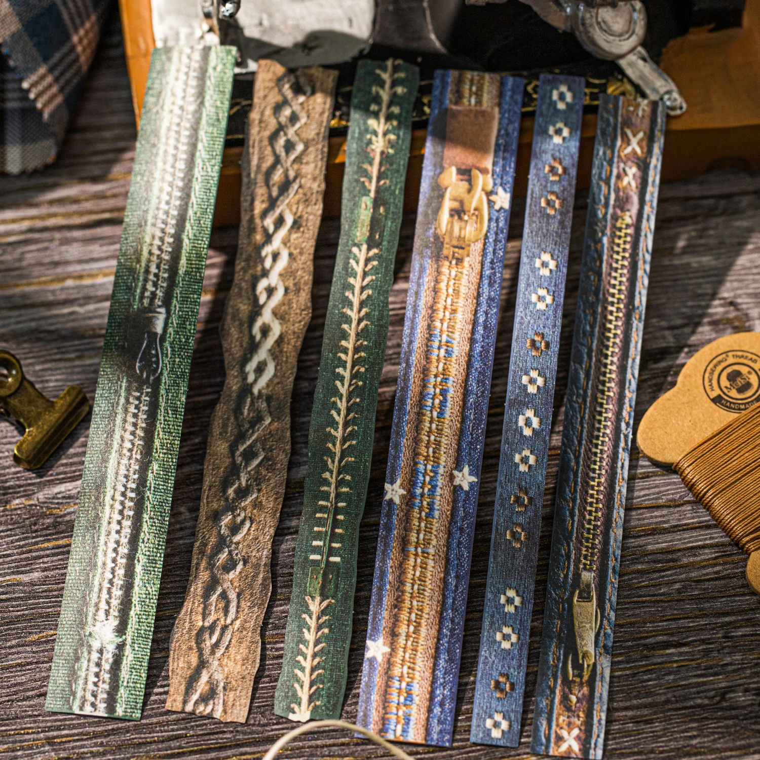 30 Blatt/Beutel Stoffästhetik Thema Lange Streifen Szene Aufkleber Pack für DIY Handwerk, Scrapbook Material, Geburtstagsgeschenk