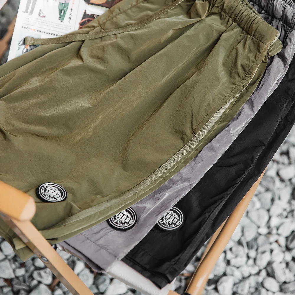 Maden Outdoor Herren-Shorts, schnell trocknend, leicht, lässig, elastische Taille, Kordelzug, lockere Passform, Lauf-Kontrast-Sommershorts