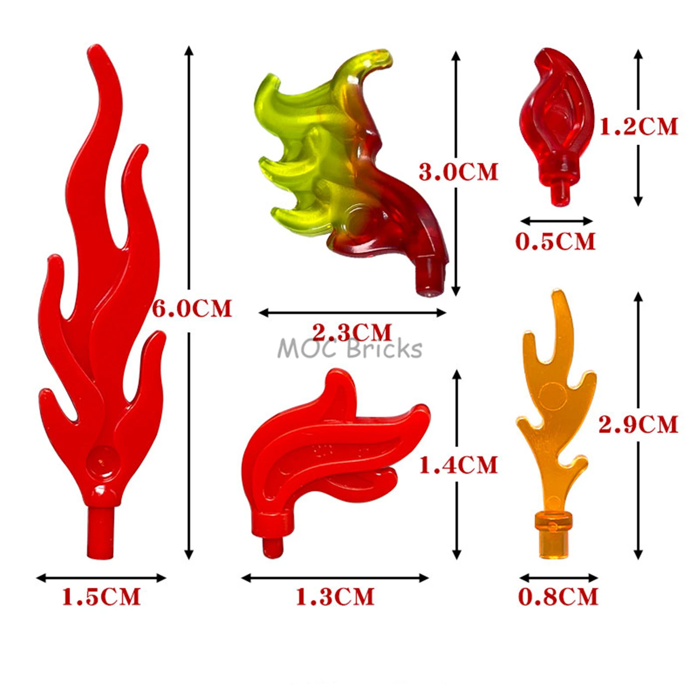 MOC Bricks Fire Flame Feather 85959 6126 64647 Assembles Particles DIY Part Educational Toys For Children Kid Chrismas Gift