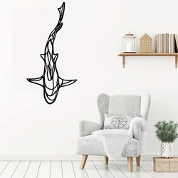 Minimalist Metal Shark Silhouette Wall Art - Stylish Iron Craft for Bedroom Decoration