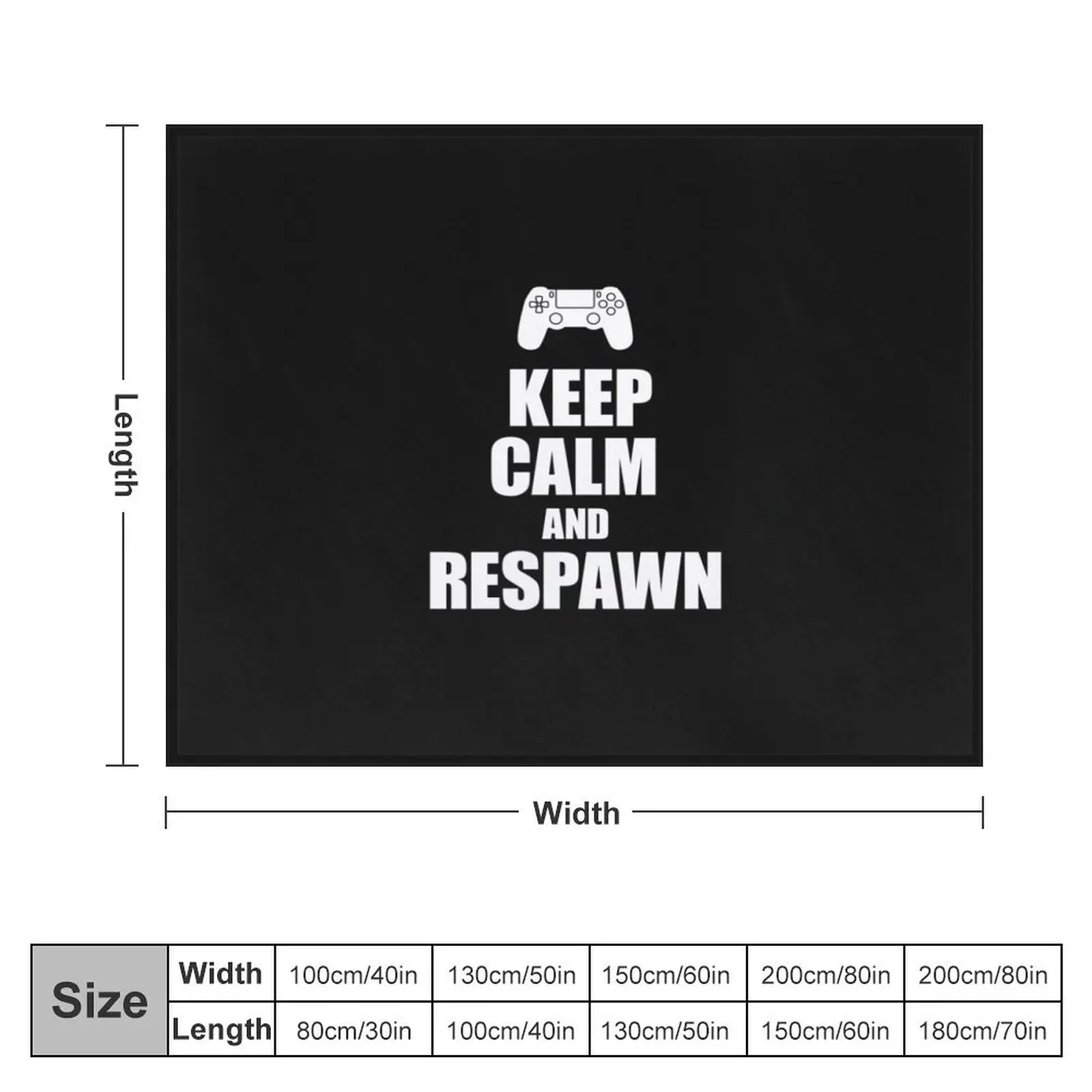 Gamer, Keep calm and respawn Throw Blanket for sofa decorative Cute Decorative Beds Blankets