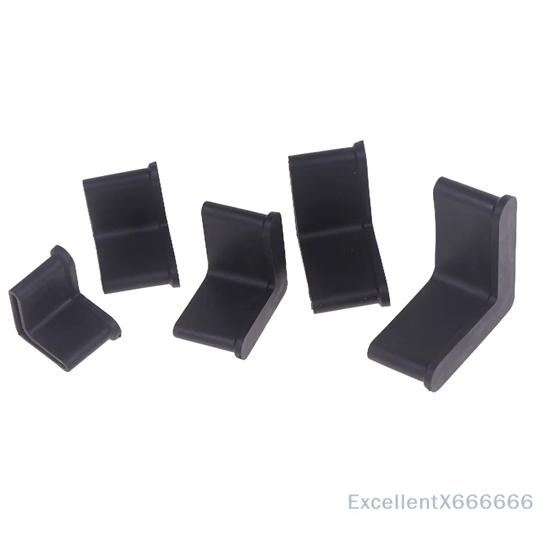 10-Piece L-Shaped Non-Slip Rubber Base Foot Pads, Iron Bed Foot Cover & Slotted Angle Bar Protector, Triangle Shelf Feet