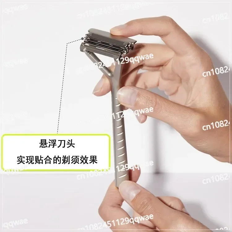 Leaf Razor Interchangeable Blade Triple Razor Razor Bald Artifact (Stainless Steel)