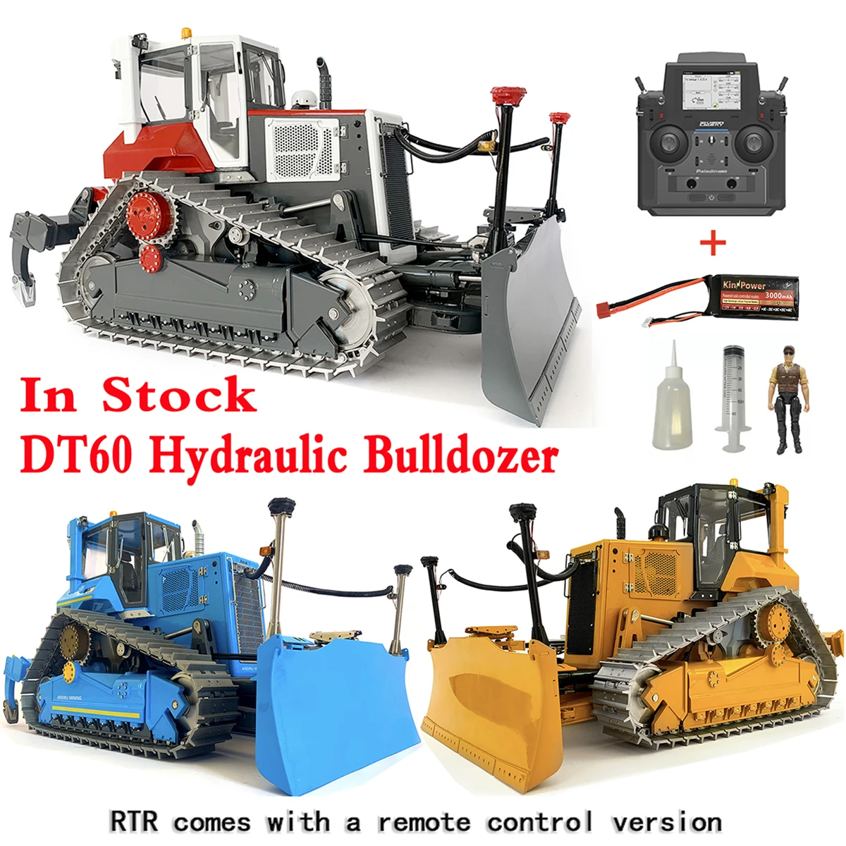 LESU DT60 Bulldozer 1/14 RC Hydraulic Bulldozer Model Metal with Lighting and Sound RTR Painted Assembly Bulldozer Adult Toy