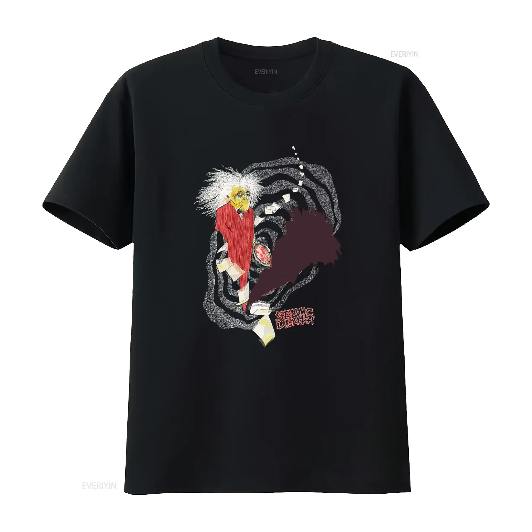 Vintage 90s Septic Death Band Kichigai Pushead Artwork Punk Rock T Shirt vintage Washed Casual Soft homme streetwear Unisex
