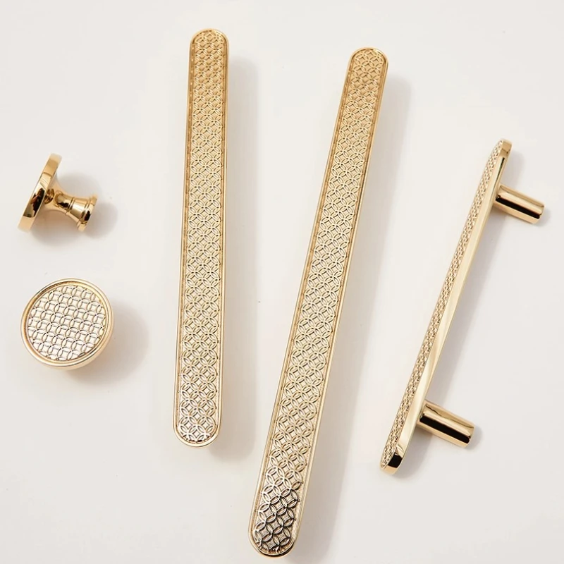 

New Chinese Style Brass Handle Modern Minimalist Wardrobe Door Drawer Cabinet Shoe Cabinet Gold Antique Style Long Handle