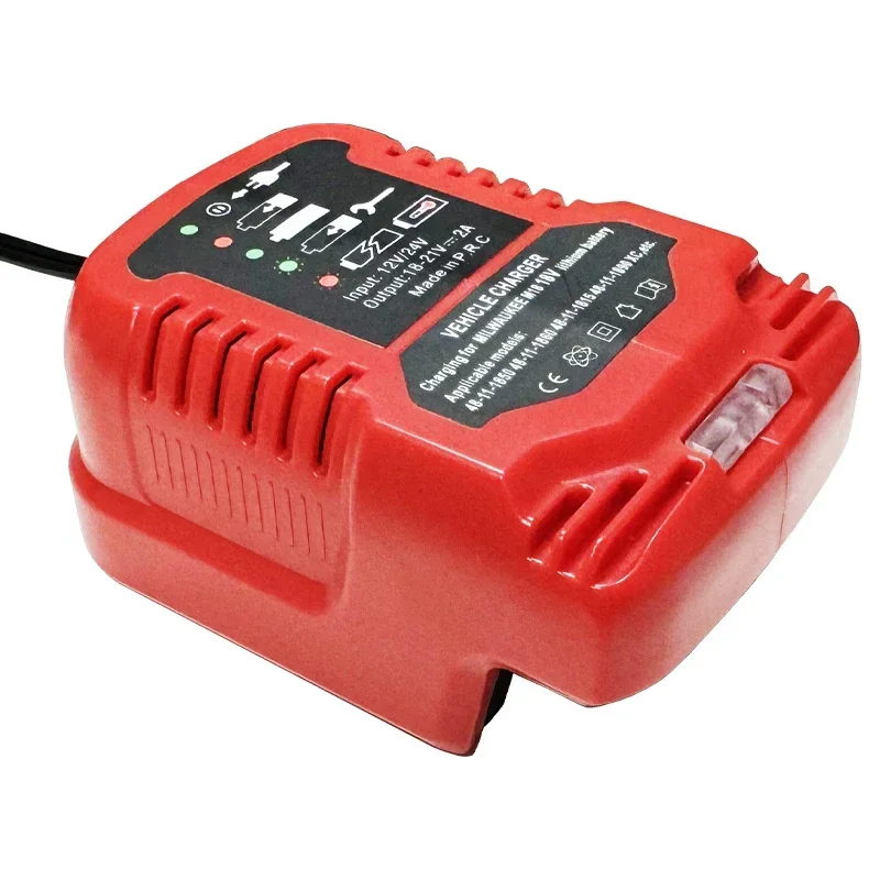 Batería de iones de litio de CA 12V/24V, Mini cargador de vehículo compacto para Milwaukee para M18 18V, batería de iones de litio 48-11-1852 48-11-1811