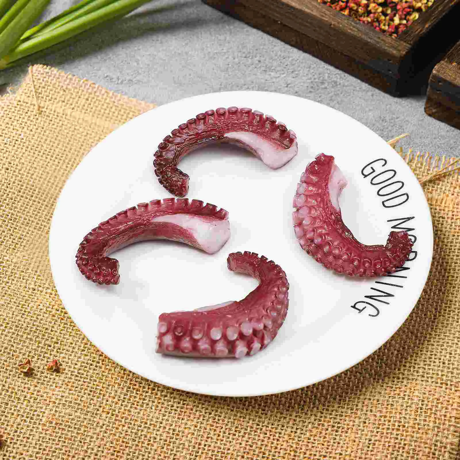 4 Pcs Model Simulation Food Baby Sea Animal Toys Octopus Claws Ocean Pvc Tentacles Plush Party Decors Fake