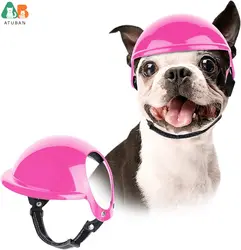 Dog Helmet for Small Dog, Pet Hat for Puppy Cat with Ear Holes Safety Cap Adjustable Strap Head Protection for Outdoor Biking