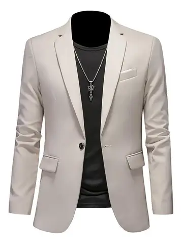 Boutique Fashion Solid Color High-end Brand Casual Business Men's Blazer Groom Wedding Gown Blazers for Men Suit Tops Jacke Coat