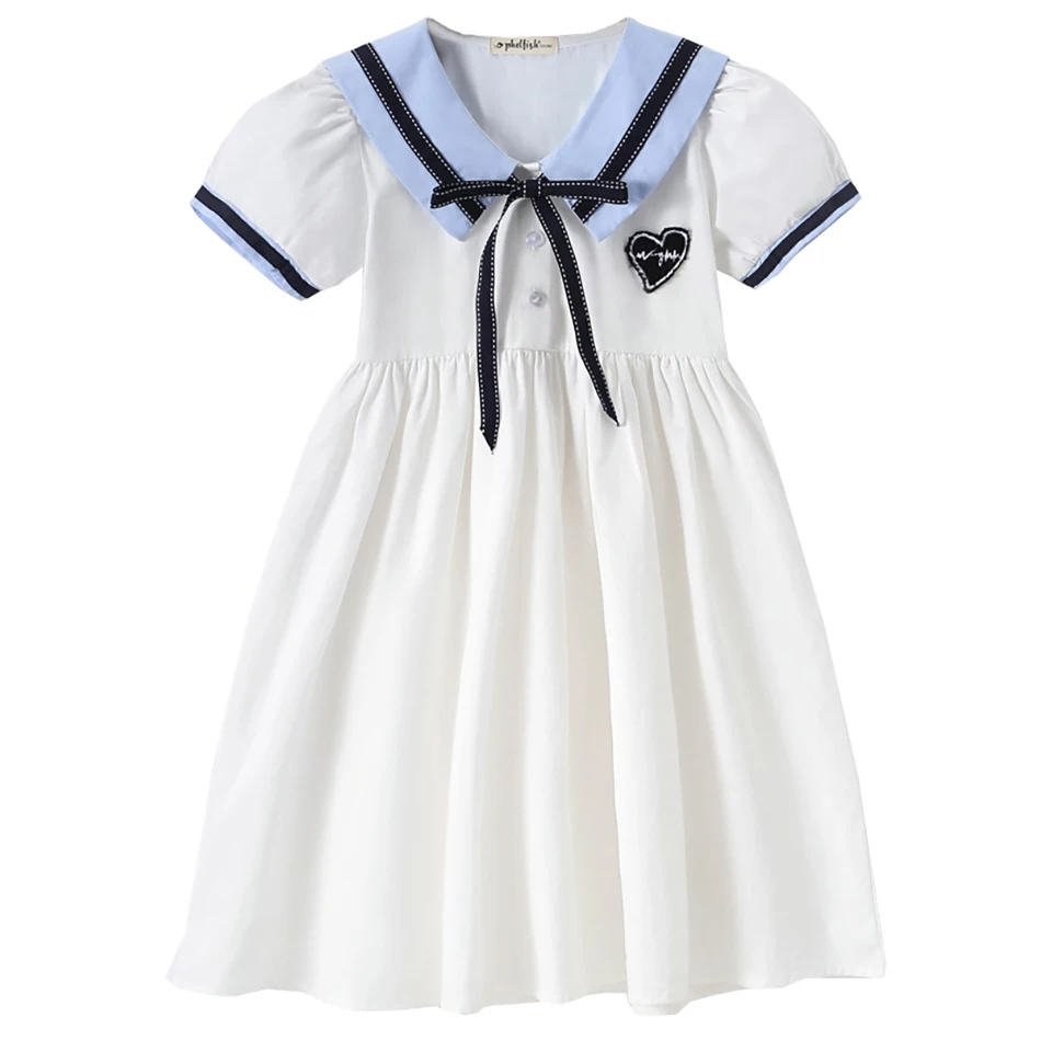 

Stylish White Cotton Girls Summer Dress Family Gatherings Outdoor activities Girls Dresses Fashionista Girls Casual Dresses