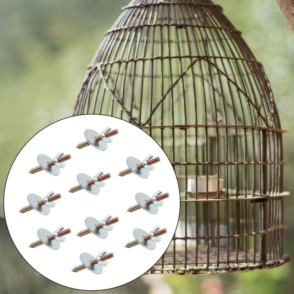 10Pcs Fixing Screw Kits Metal Nuts and Screws to Make Bird Perches for Claws Grinding Rod Rack Platform Bird Training Stand