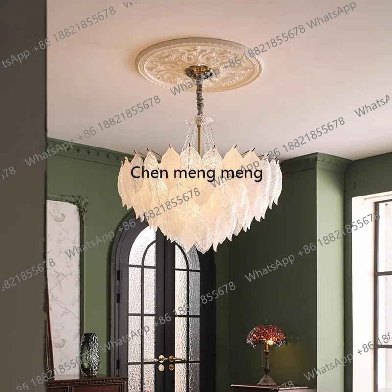 

French light luxury living room chandelier new high-end bedroom dining room retro crystal medieval lamps
