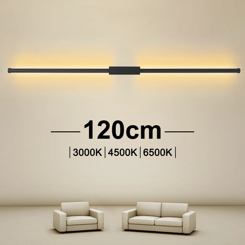 120CM Minimalist Indoor LED long wall lamp Sofa Background Bedroom Living Room Long LED Wall Light Home Decoration