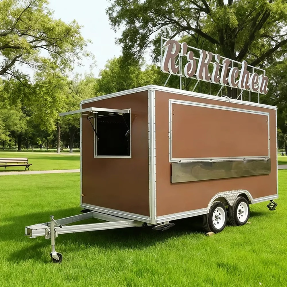 Coffee cream food truck, European standard occasion, fast food truck, commercial service window, food trailer