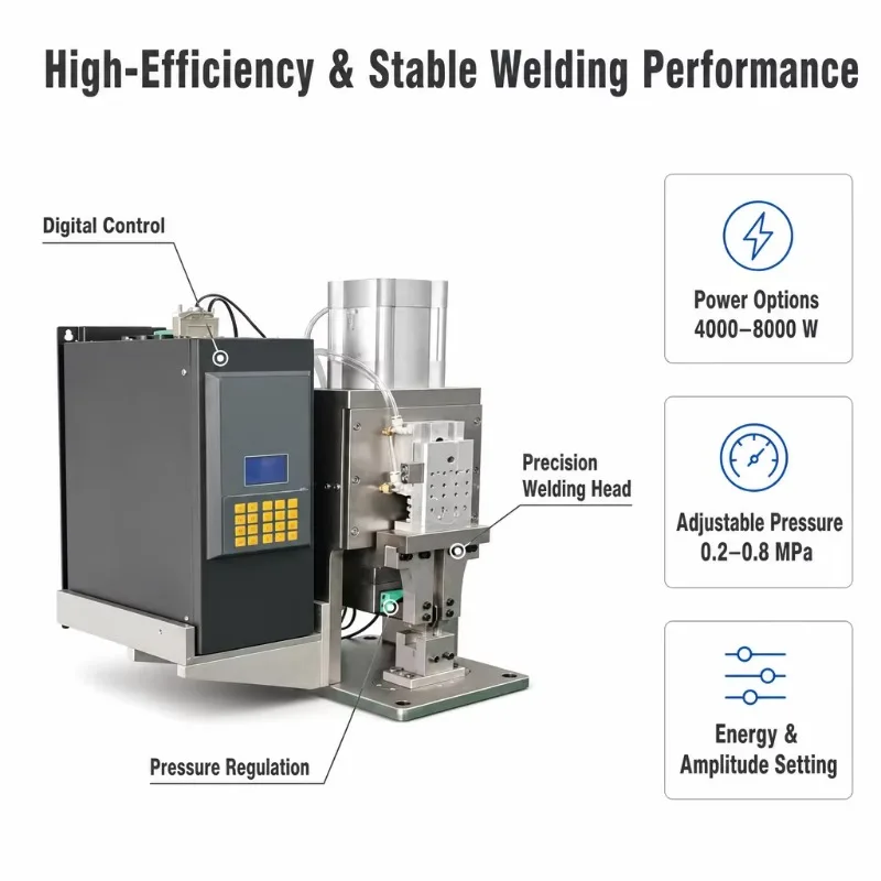 Ultrasonic Wire Harness Welding Machine 20kHz Cable Terminal Spot Welder for Automotive EV Battery T001