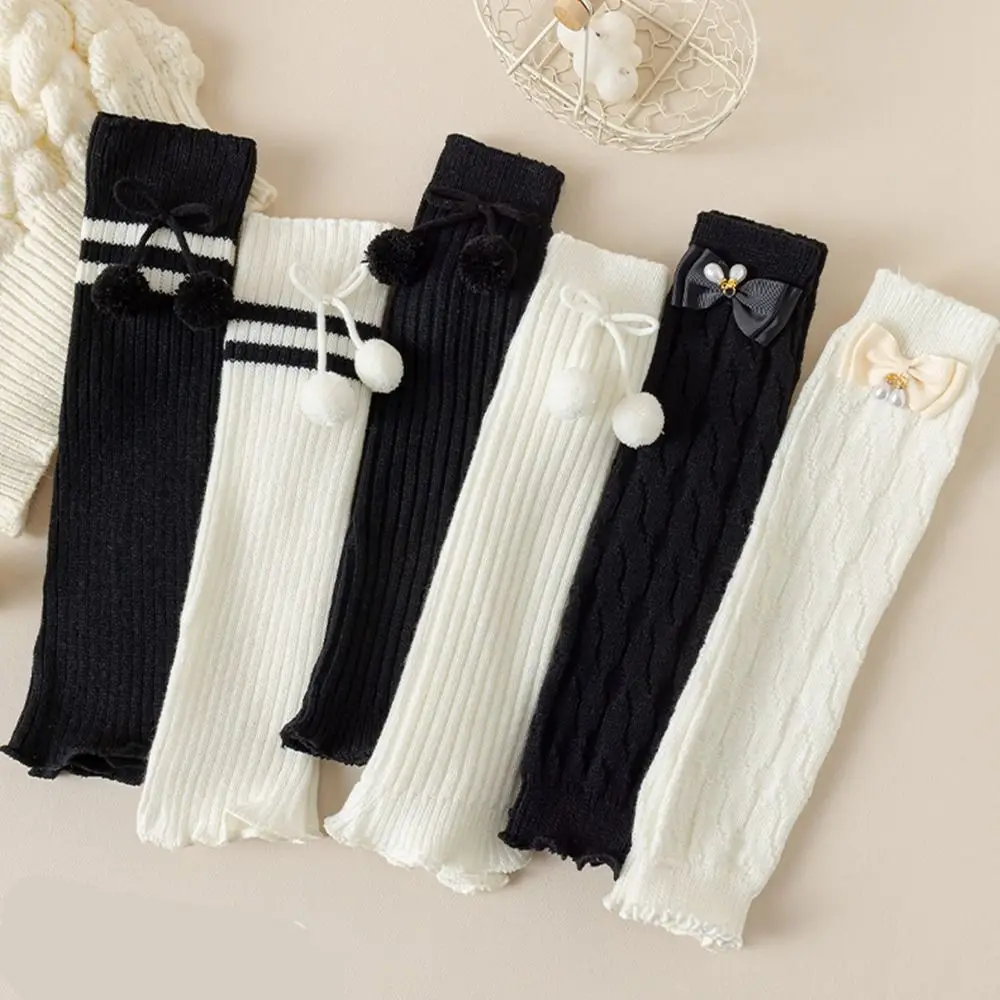 Cute Japanese Style Children's Leg Warmers JK Bowknot Knitted Leg Cover Balletcore Long Stockings Ballet Guards Socks Baby