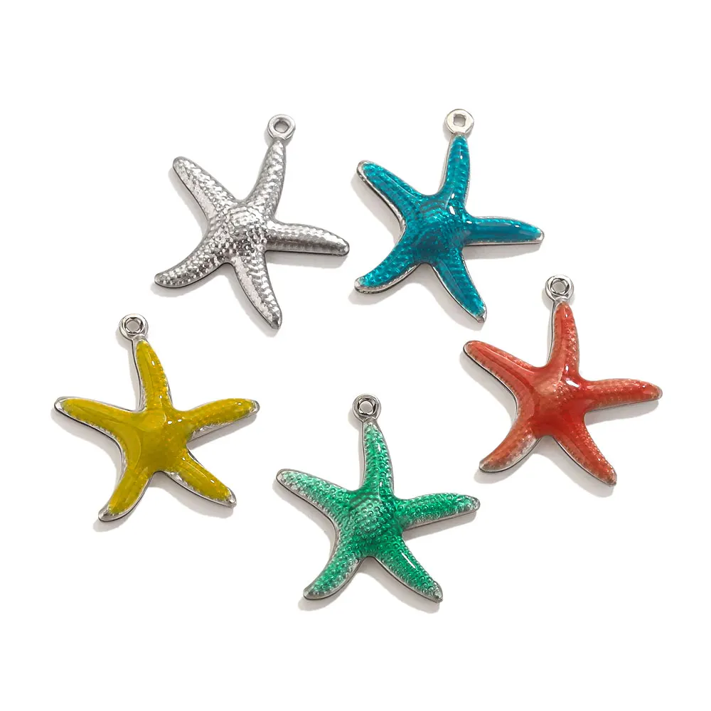 20pcs Stainless Steel Starfish Charms For Jewelry Making DIY Necklace Bracelet Sea Start Pendants Jewelry Making Accessories